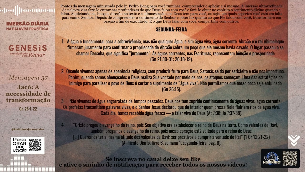 SEGUNDA-FEIRA 💎 IMERSÃO REFINADA NA PALAVRA PROFÉTICA 🗣️ Mensagem 37
