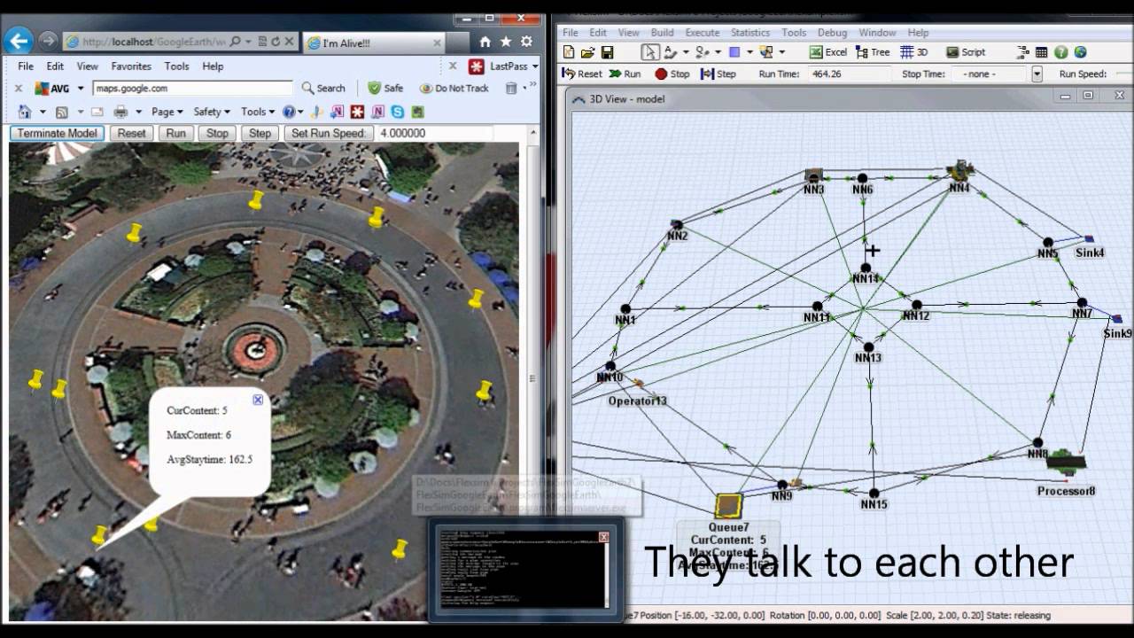 Prototype - Mashup of Simulation model  and Google Maps