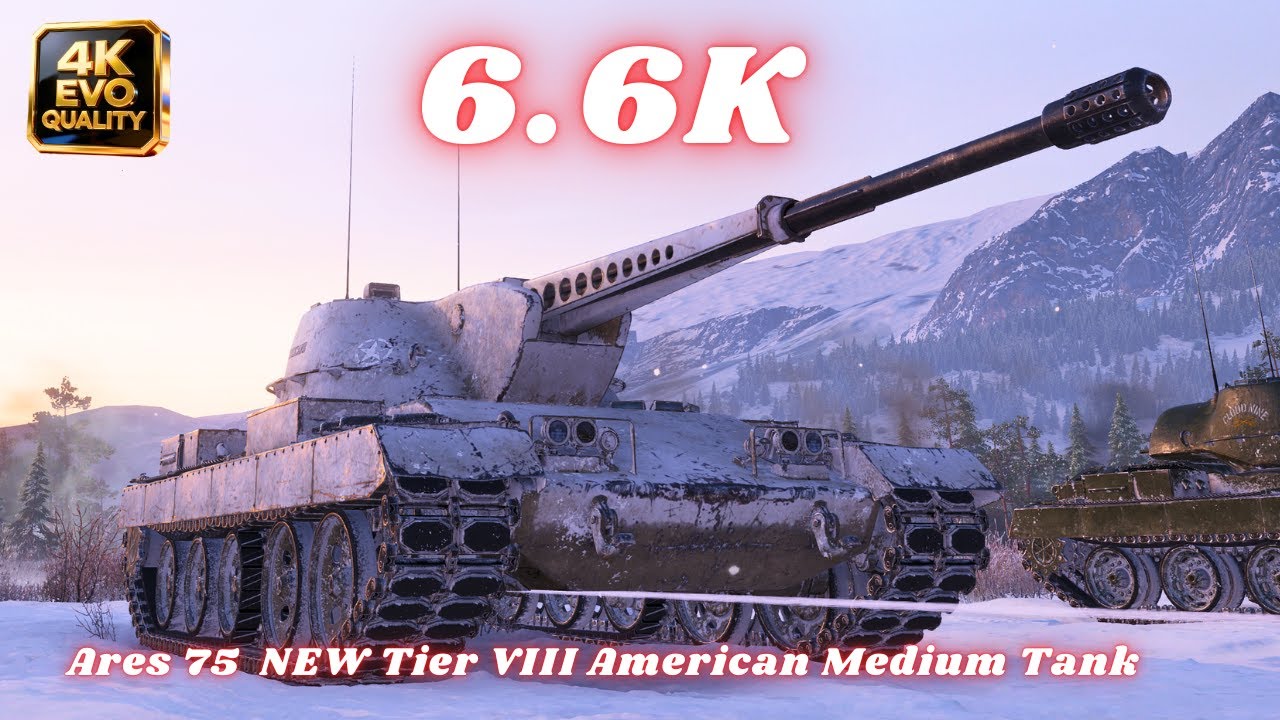 Ares 75  NEW Tier VIII American Medium 6.6K Damage 8 Kills World of Tanks