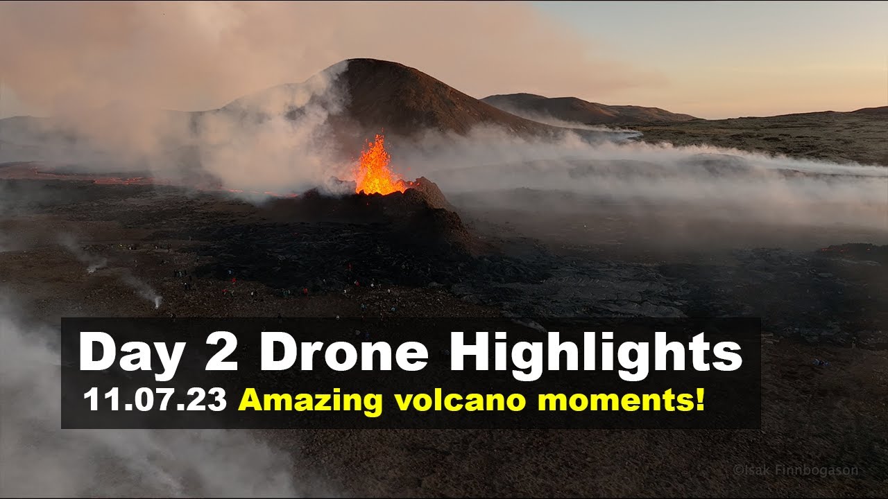 New Volcano In Iceland: Day 2 - Favourite Drone Clips Of The Day (11.07.23)