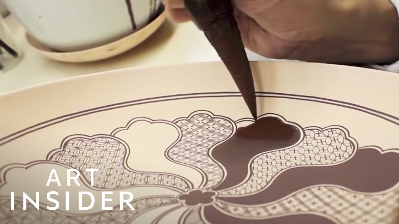 Watch Japanese Craftsman Hand-Paint On Porcelain