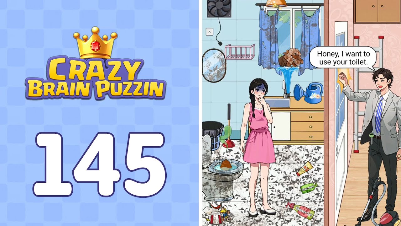 Crazy Brain Puzzle Level 145 Goddess Toilet | Complete Walkthrough & Solutions! 🎯