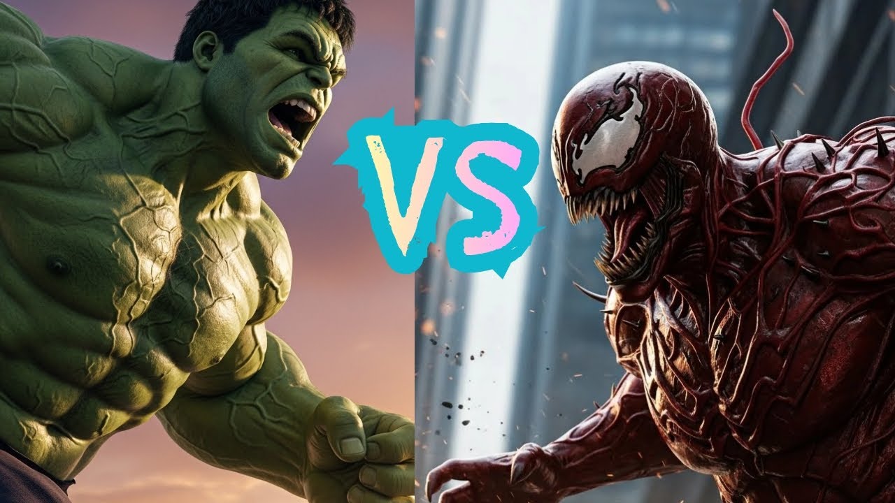 Who Wins? Hulk vs. Red Venom (Carnage) 😱 #Marvel #Hulk #Carnage #SuperheroFight #Avengers #trending 