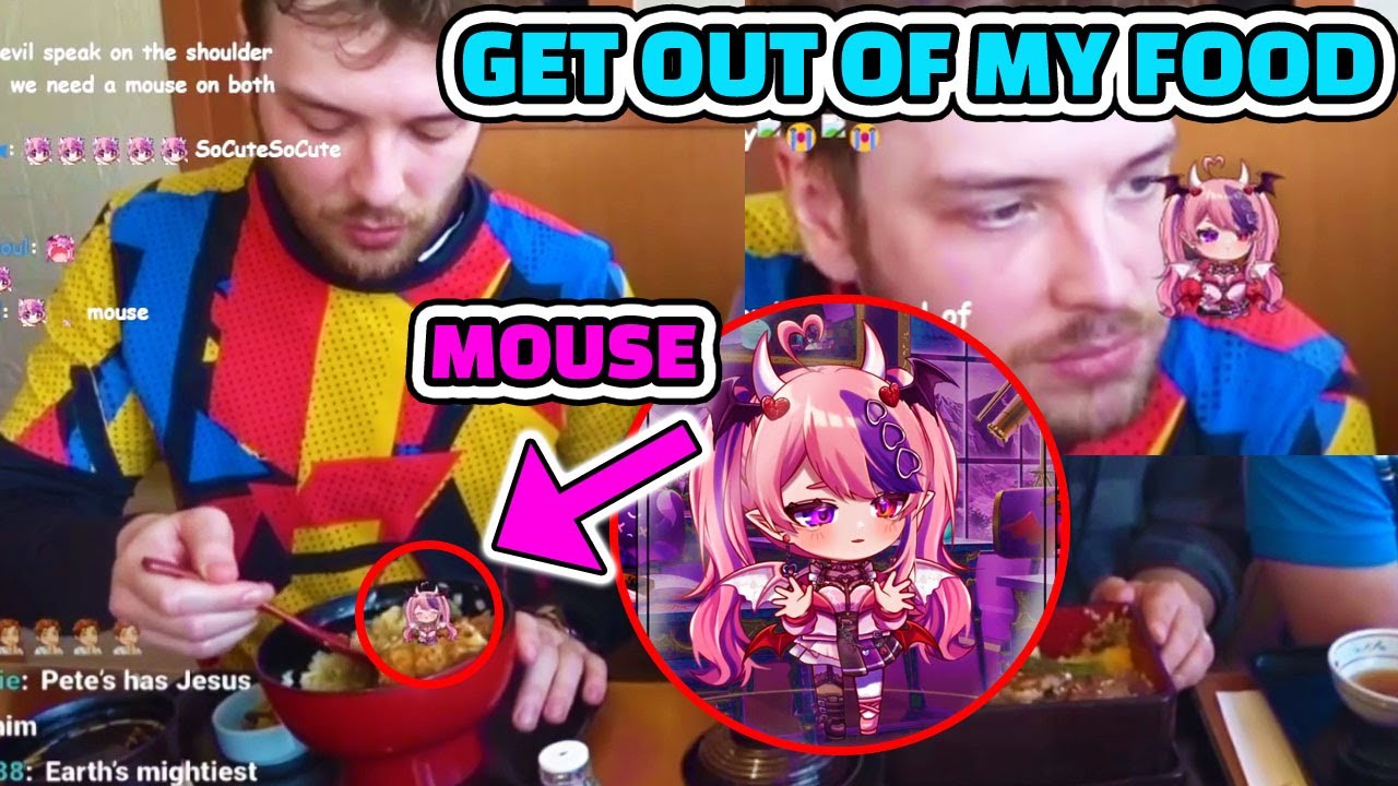 CDawgVA открывает поток Ironmouse, пока она находится в его еде