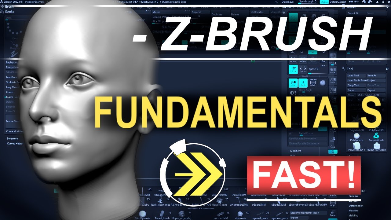 ZBrush &mdash; основы рисования кистями (за 3 минуты!!)