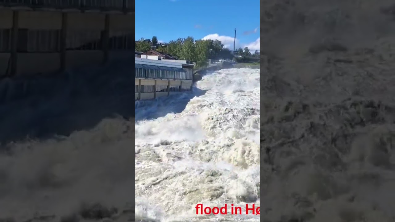 Flood in H&oslash;nefoss Norway 🇳🇴