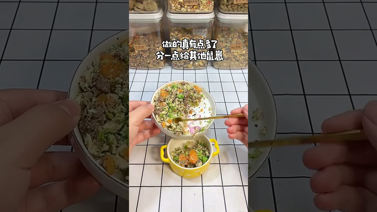 我终于做上月子餐啦！还有！小鼠鼠只是没长毛！长毛了就可好看啦！！#仓鼠 #pets #hamster #food #cute #animals #cake