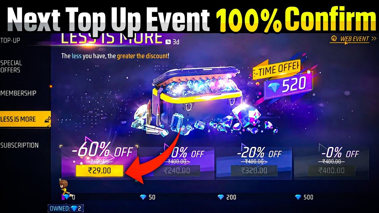 Next Top Up Event 100% Confirm 😍 | Free Fire Next Top Up Event Date