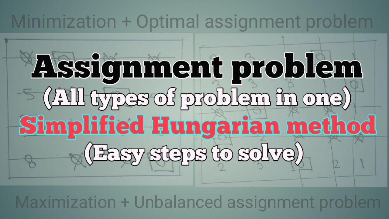 Assignment problem (solve in easy steps) | Hungarian method