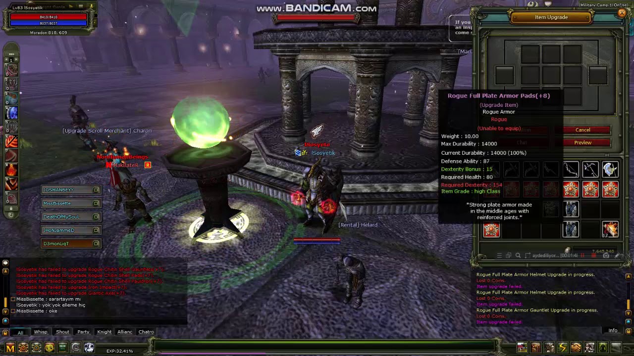 +9 Chaos wirinom / +9 raptor / +9 iron bow / +9 shard / +8 hb