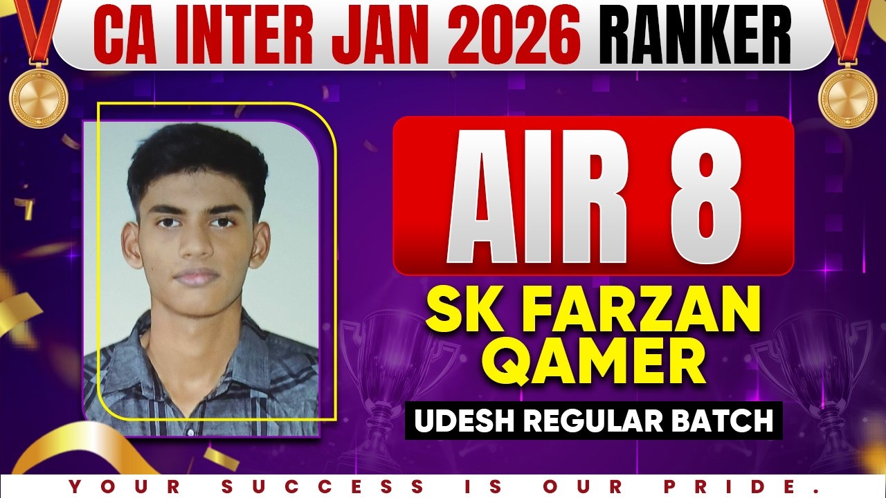 🥇CA Inter Result Jan 26 | CA Inter AIR 8 - SK Farzan Qamer🔥 | CA Inter 2026 | CA Inter Success Story