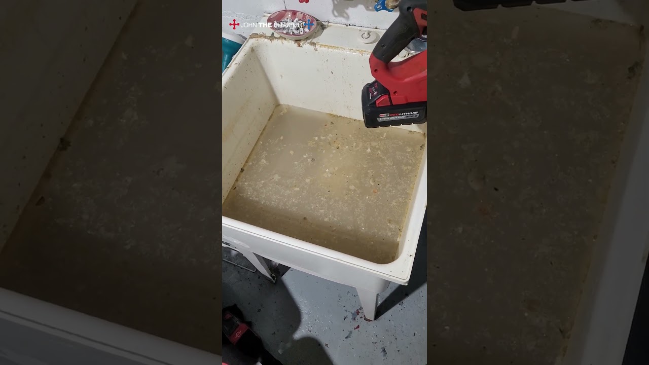 Timelapse of Clearing a Blocked Laundry Tub Drain