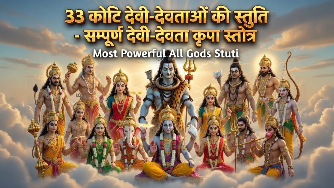 33 कोटि देवी-देवताओं की स्तुति - सम्पूर्ण देवी-देवता कृपा स्तोत्र - Most Powerful All Gods Stuti