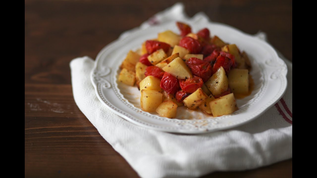 Use airfryer to bake cherry tomato and potato｜烤圣女果土豆食谱