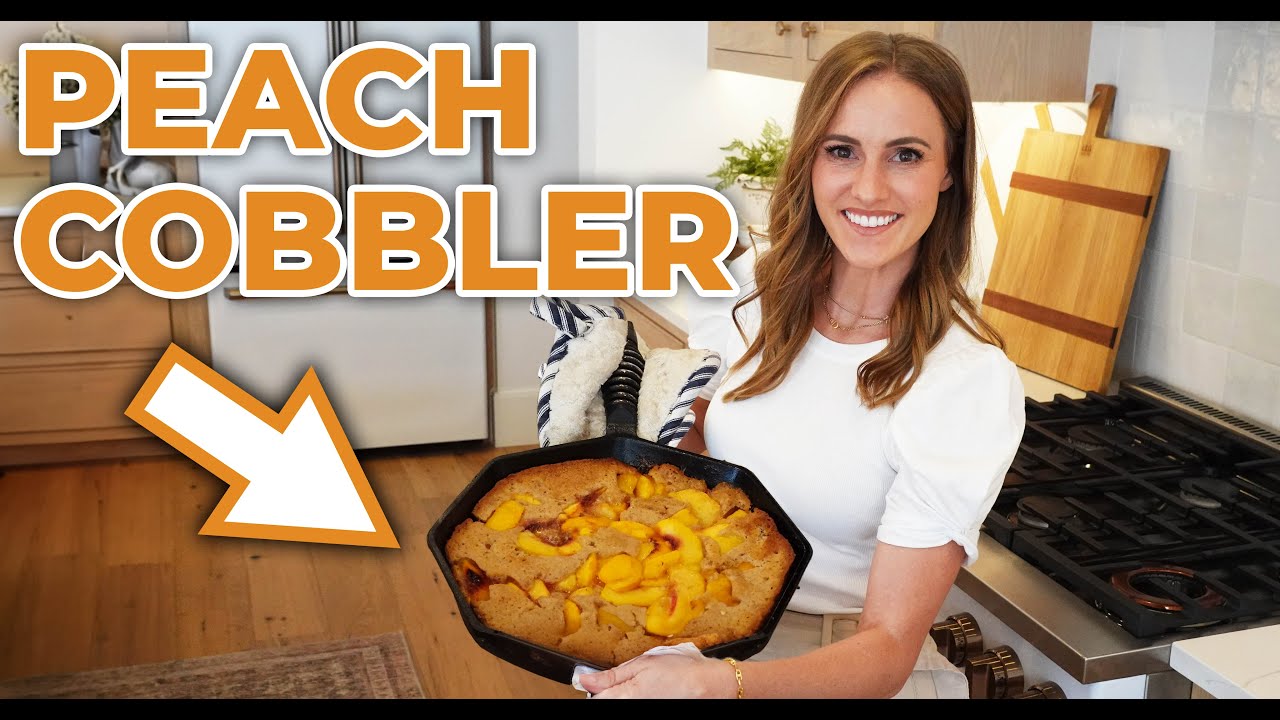 THE BEST AND EASIEST PEACH COBBLER RECIPE | What's In Ellie's Belly