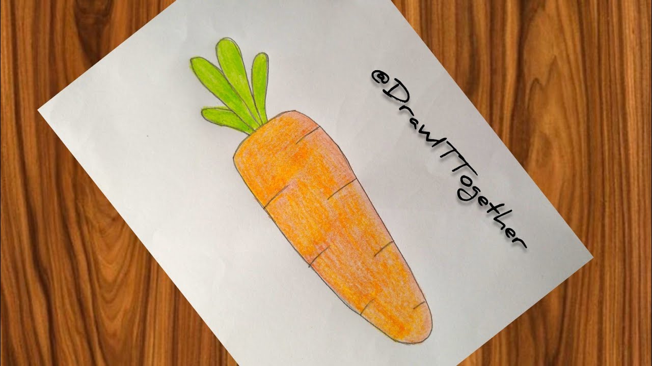 How to draw Carrot easily | Easy carrot drawing and coloring step by step for beginners #art#drawing