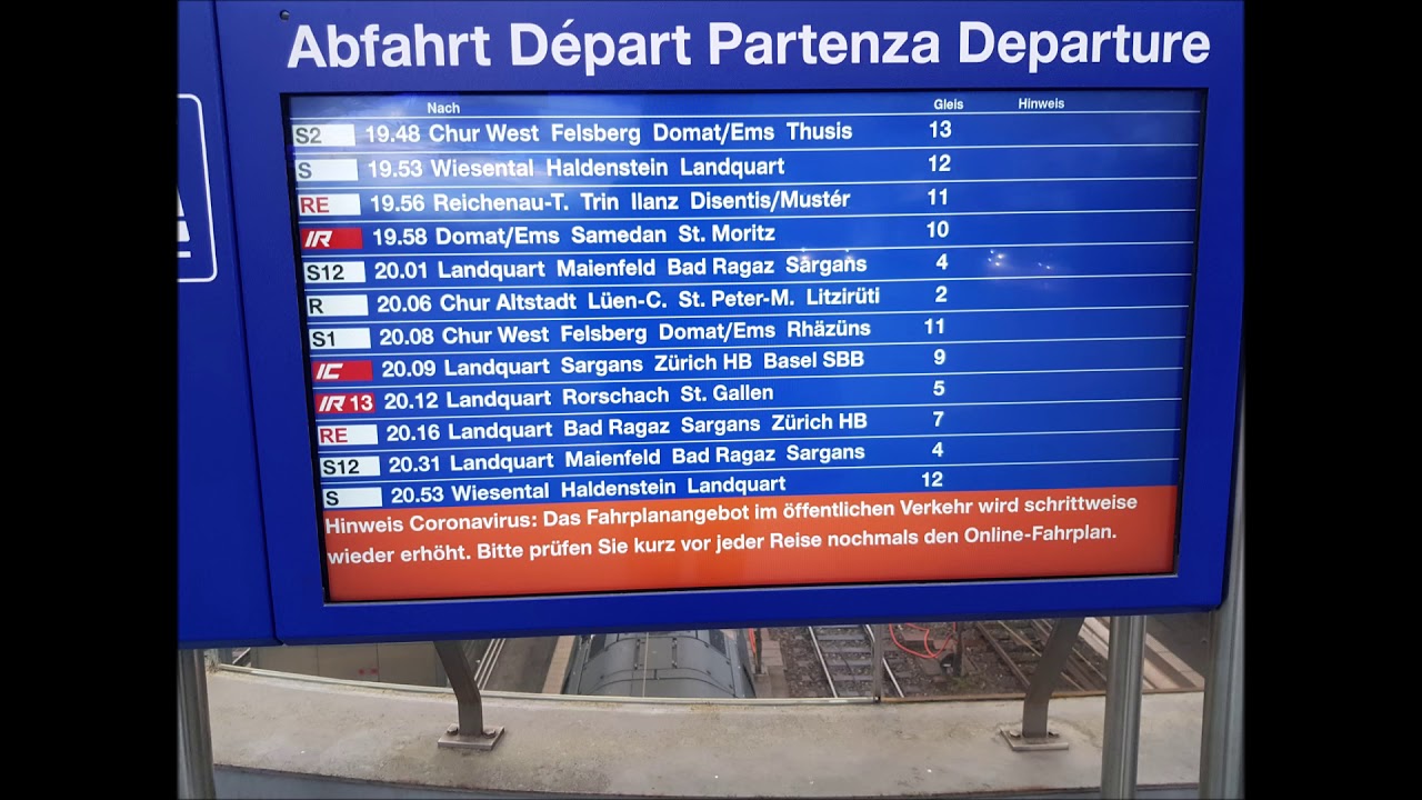 SBB Ansagen - Anschlüsse in Chur - Einsendung