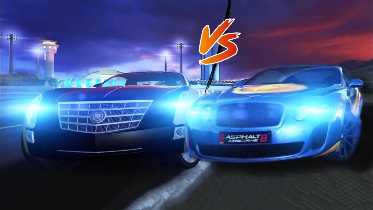 Asphalt 8 : Bentley Continental VS Cadillac 16 , full register comparison