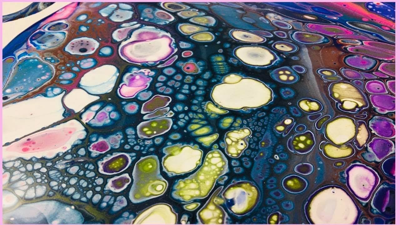 Acrylic Pouring-Amazing Five Flip Cup Acrylic Pour with OGX Coconut Milk Hair Serum