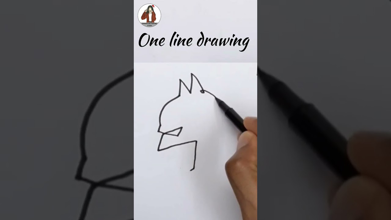How To Draw Batman in One Line Art / Step by Step Drawing Video Lesson  #shorts #shortvideo