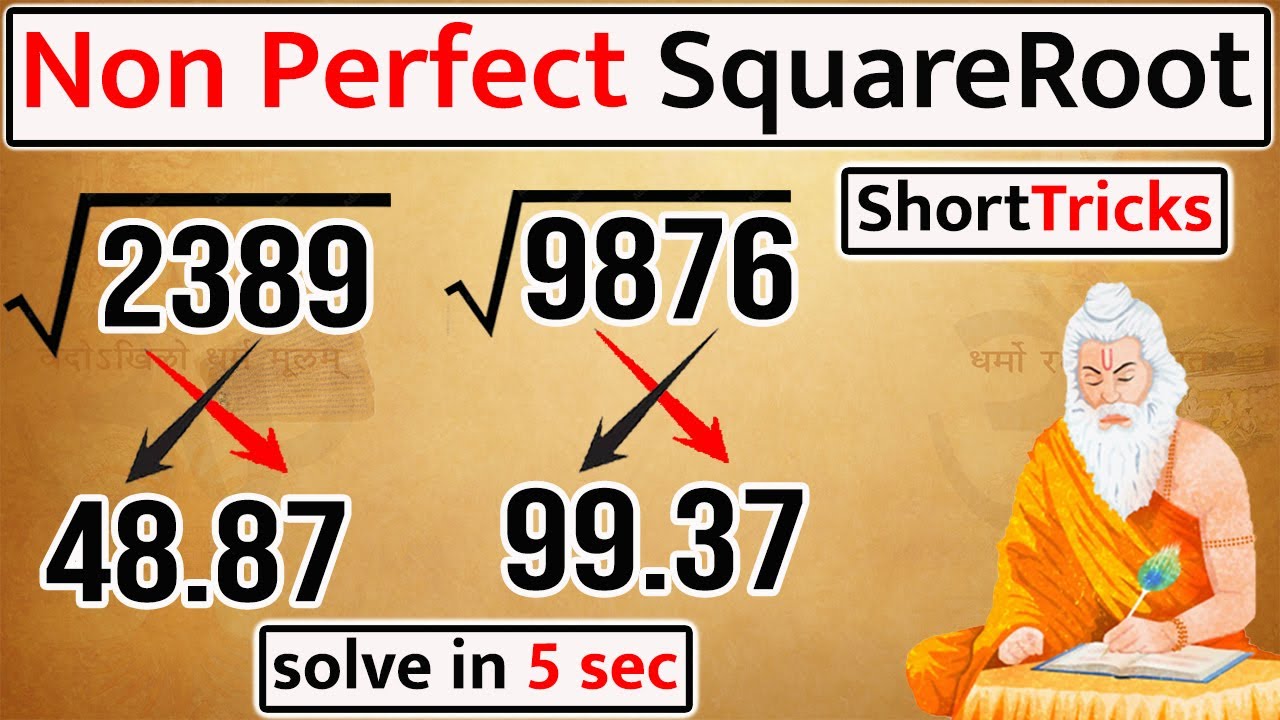 4 Digit Non Perfect Square Root Trick | Find Imperfect Square Roots | #nonperfectsquareroot #tricks