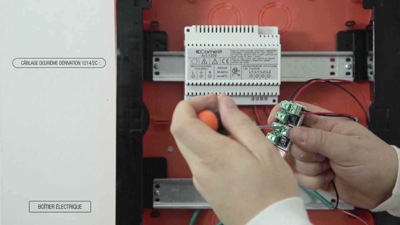 COMELIT TUTORIAL (FR): Installation poste int&eacute;rieur suppl&eacute;mentaire 6721W pour un kit Quadra 2 fils