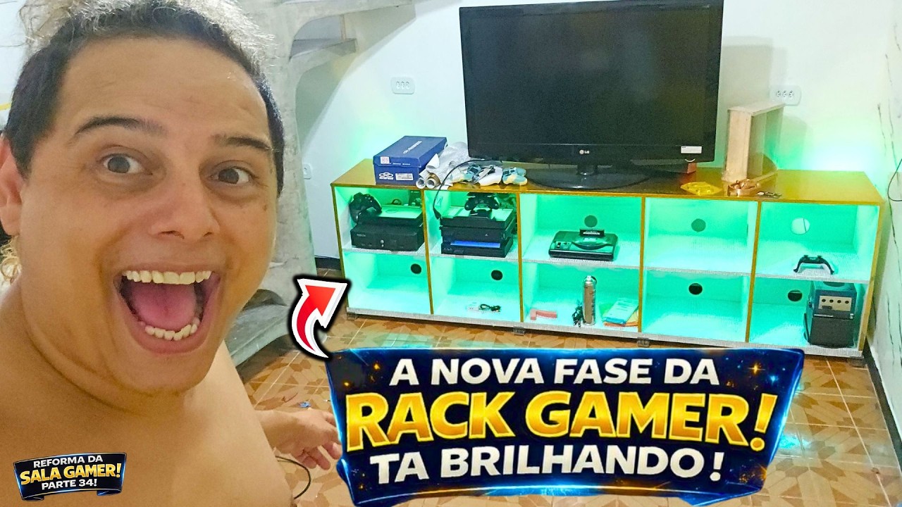 A NOVA LUZ PREMIO da RACK GAMER ! REFORMA da SALA GAMER PARTE 34 !