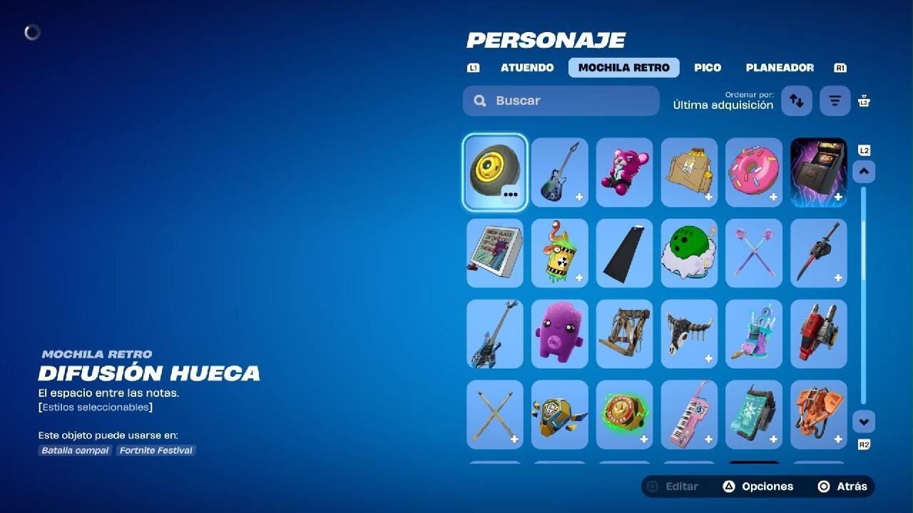 Mostrando mi inventario de fortnite:)