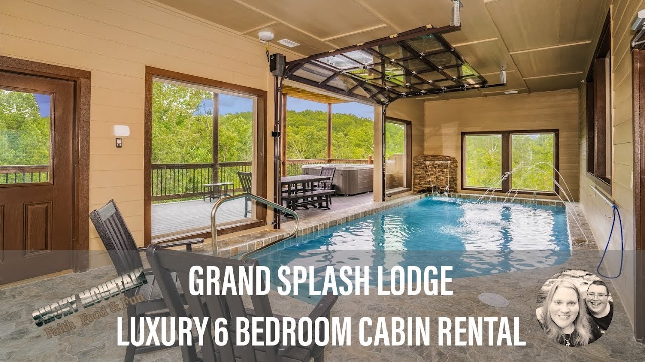Smoky Mountain Cabin Video Virtual Tour | Grand Splash Lodge | Luxury 6 Bed Lodge w/ Pool & Theater