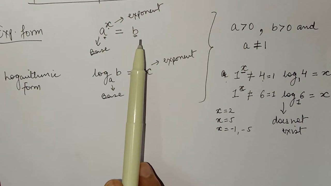 Logarithms - Basics// Relationship between exponential and logarithmic forms