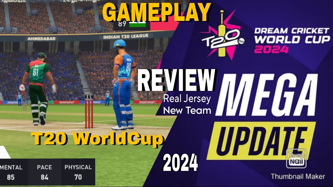 Dream Cricket 24 Update Launched || Gameplay Review || ICC Men's T20 WorldCup 2024,Real Jerseys 🏏🇮🇳