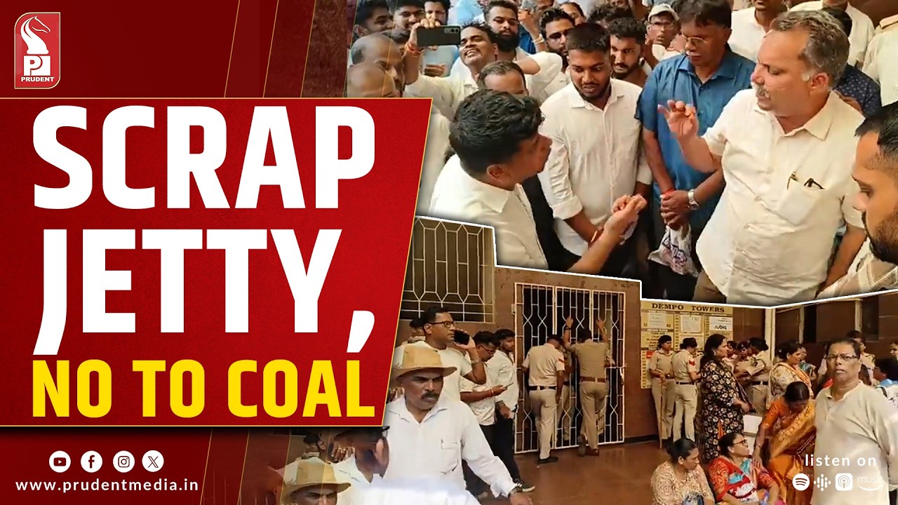 MLA Cabral, Villagers Protest in Panaji Against Proposed Assolda Coal Jetty