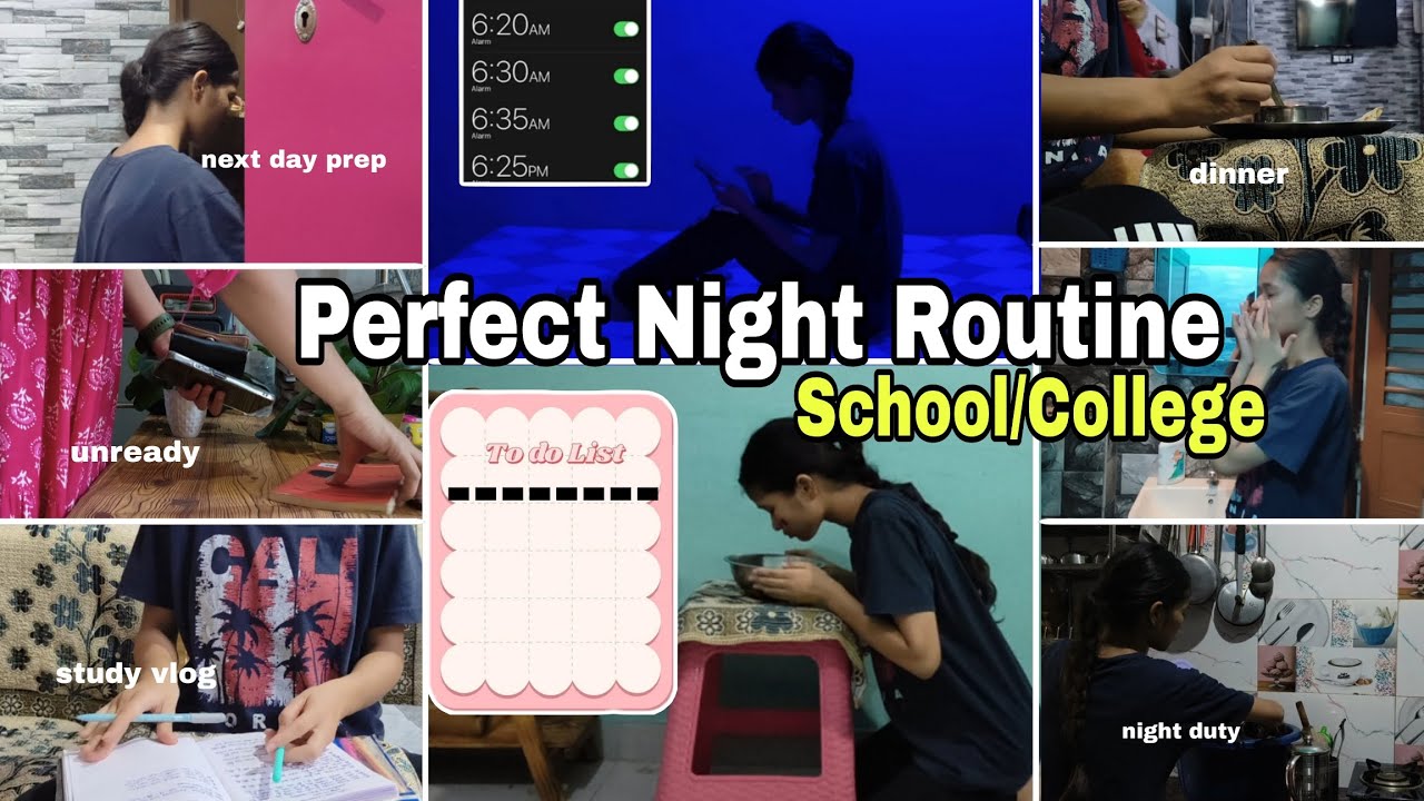 PERFECT NIGHT ROUTINE for School/College⛅/Tips to Become Successful Student #school #college #vlog