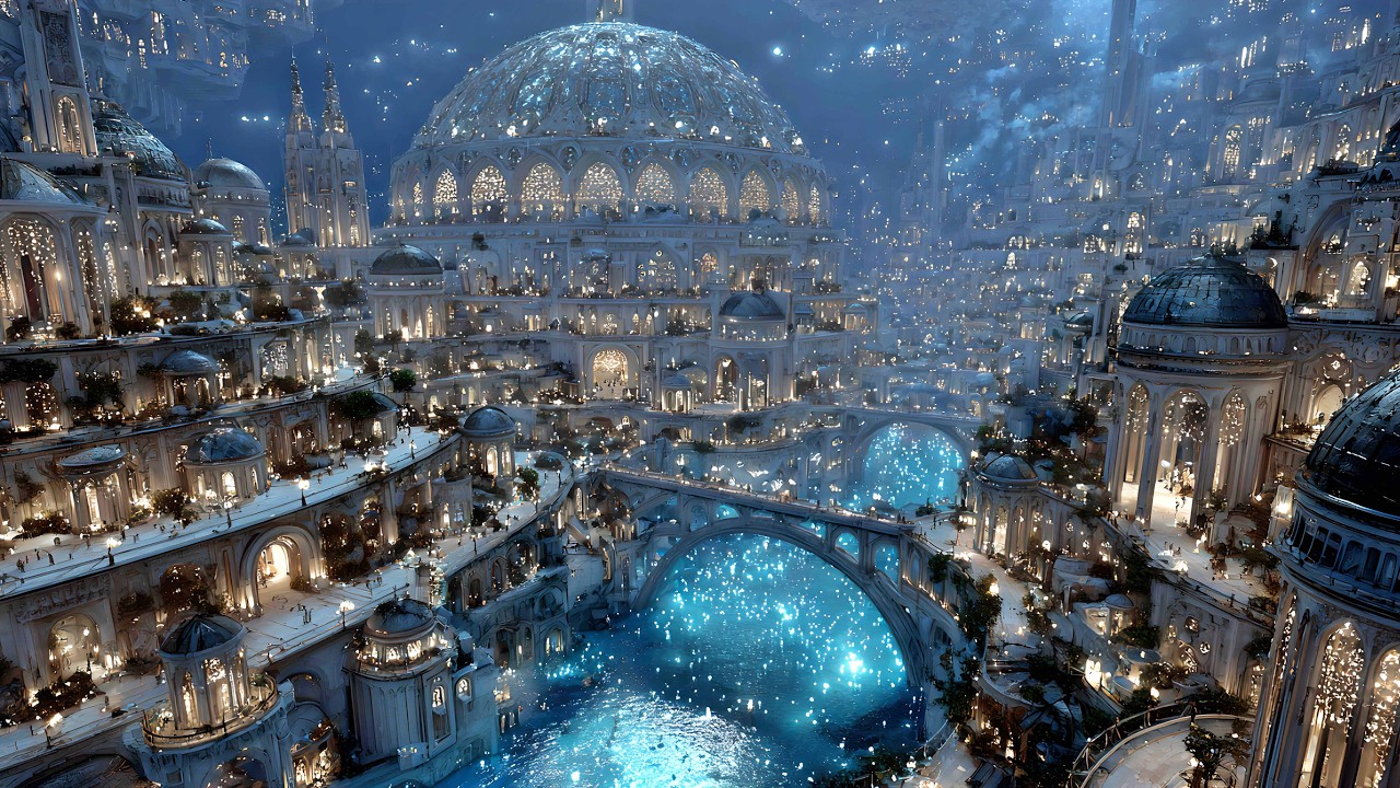 Journey Through Unseen Fantasy Cities | 4K Crystalline Palaces, Starry Architecture & Ethereal Light