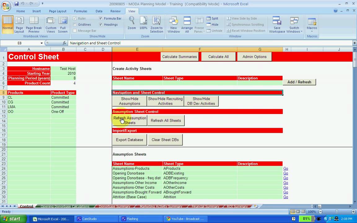 Step 2.1 Navigation and Sheet Control