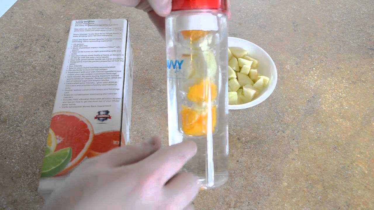 Infuser Water Bottle by Savvy Infusion - Premium 24 Ounce Leak Proof Fruit Infuser