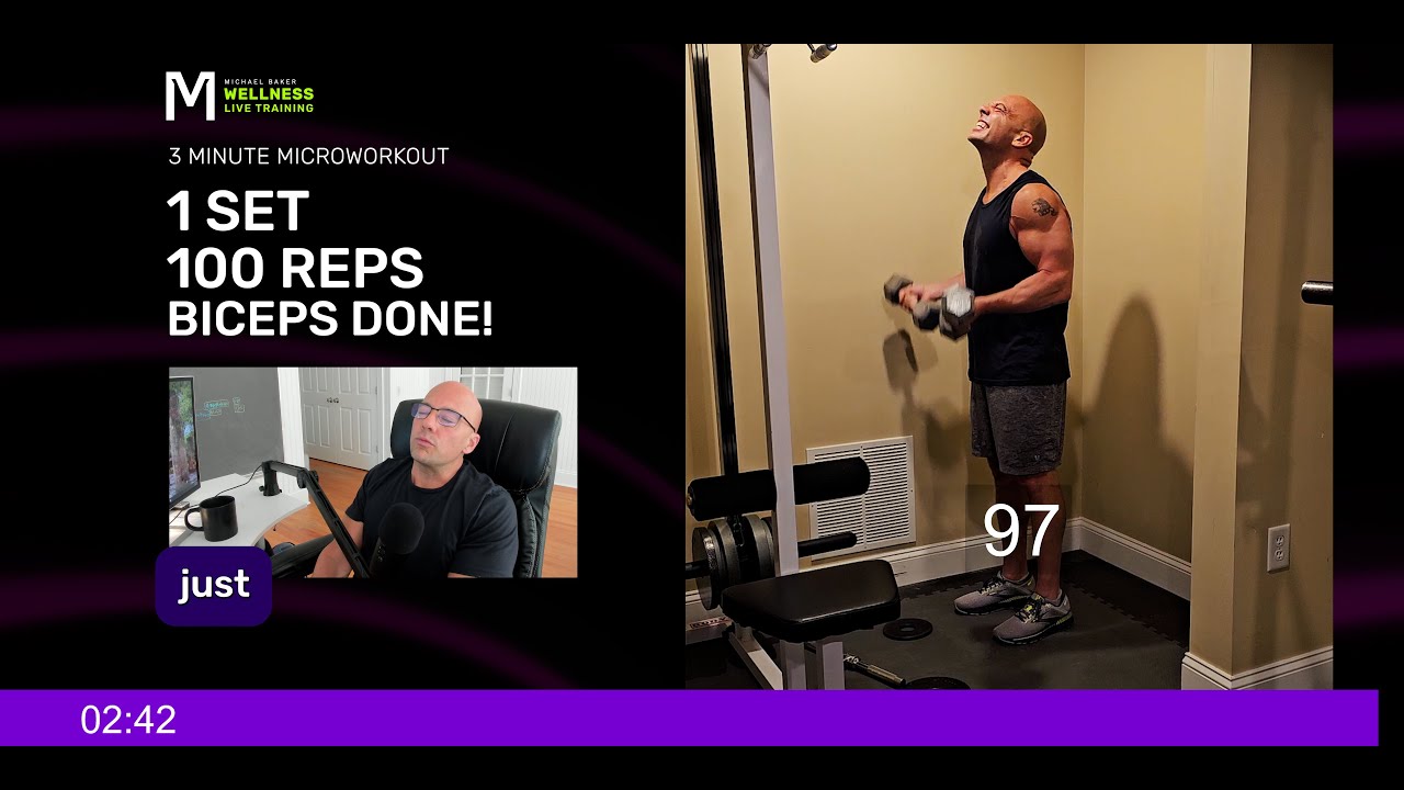 Biceps DONE! 1 Set, 100 Curls - 3 Minute Microworkout - Guided Training
