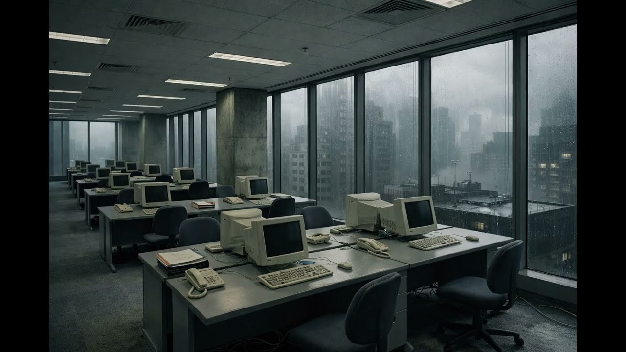 working in 1999 📼 nostalgic lo-fi study session [2 hours / rainy city]
