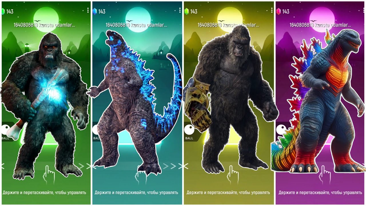 King Kong 🆚 Godzilla 🆚 King Kong 🆚 Godzilla 🎶 Tiles Hop Edm Rush