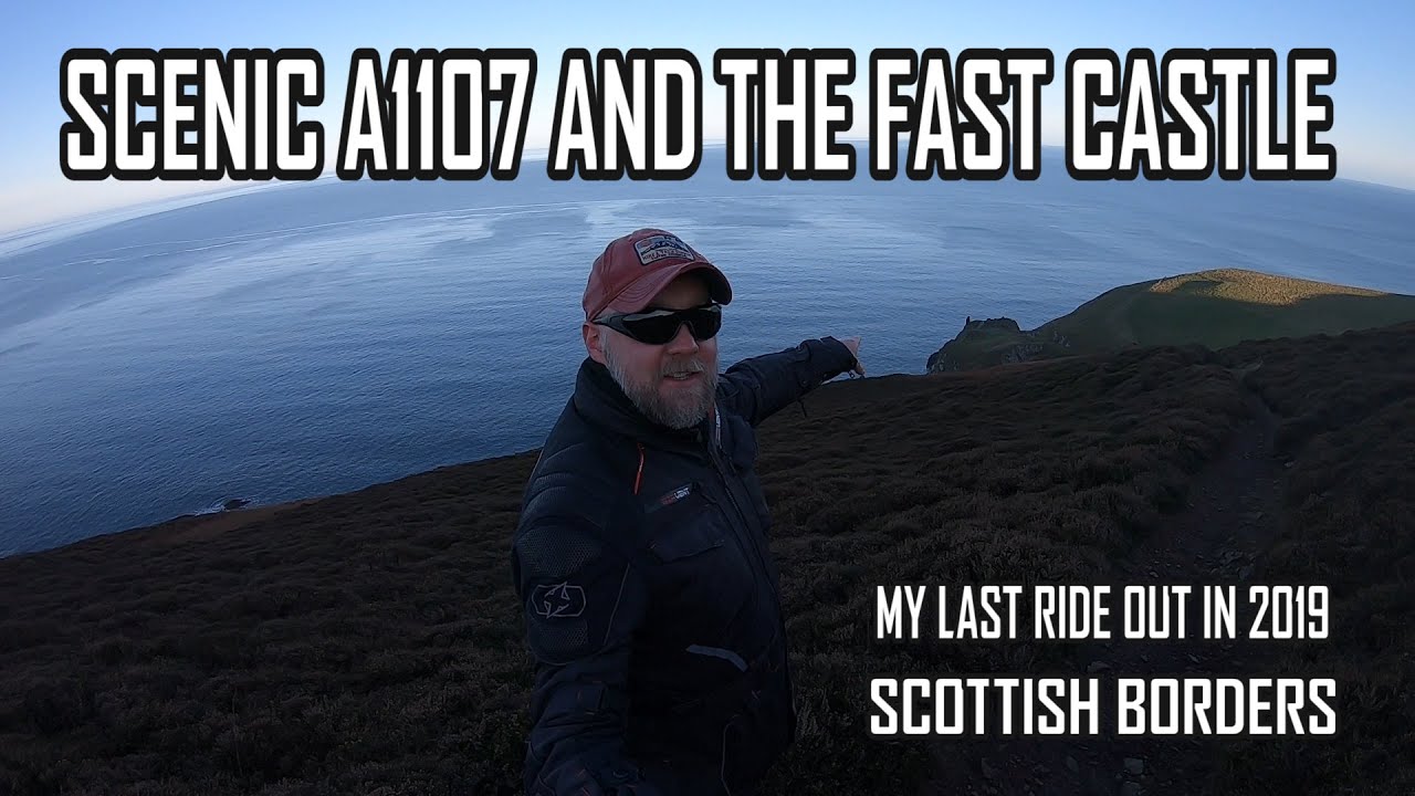 MJX Motoblog - Scenic A1107 and The Fast Castle, Scottish Borders, 31.12.19 - Suzuki Vstrom 650