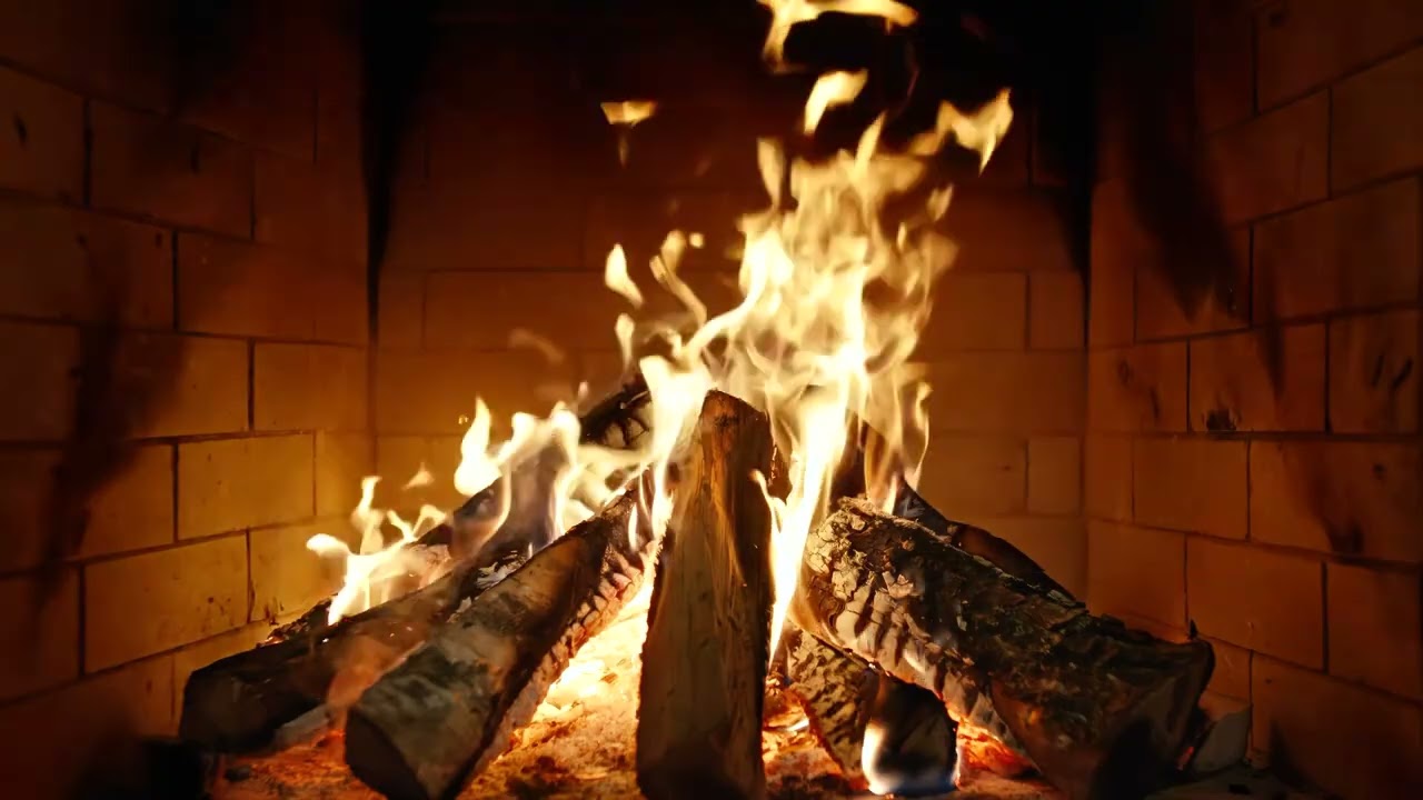 🔥 Relaxing Fireplace Sounds with Real Crackling Fire and Glowing Logs for Peaceful Holiday Season
