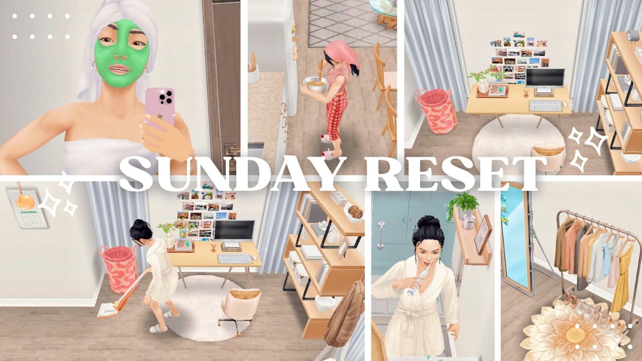 SUNDAY RESET VLOG🎀🧼🧺 | The Sims Freeplay