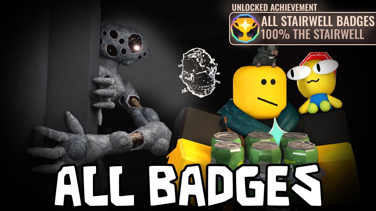 I Got Every NEW BADGE in DOORS STAIRWELL UPDATE