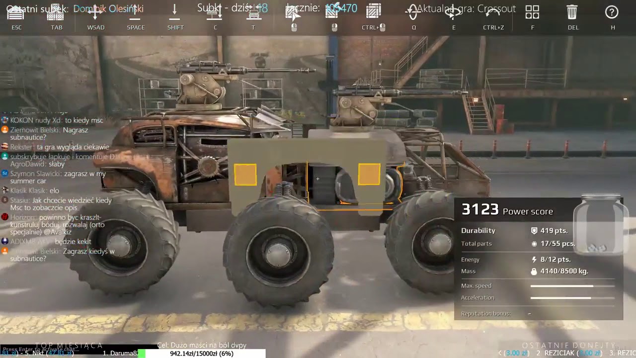 Crossout i Moje letnie auto - ZAPIS Z LIVE (01.03.18)