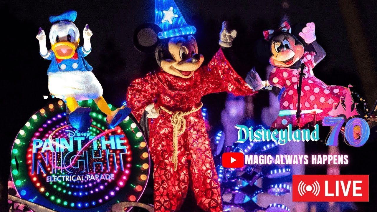 🔴LIVE En Vivo! from Disneyland Paint the Night Parade Fantasmic mickey Mouse Fireworks  7/3/25