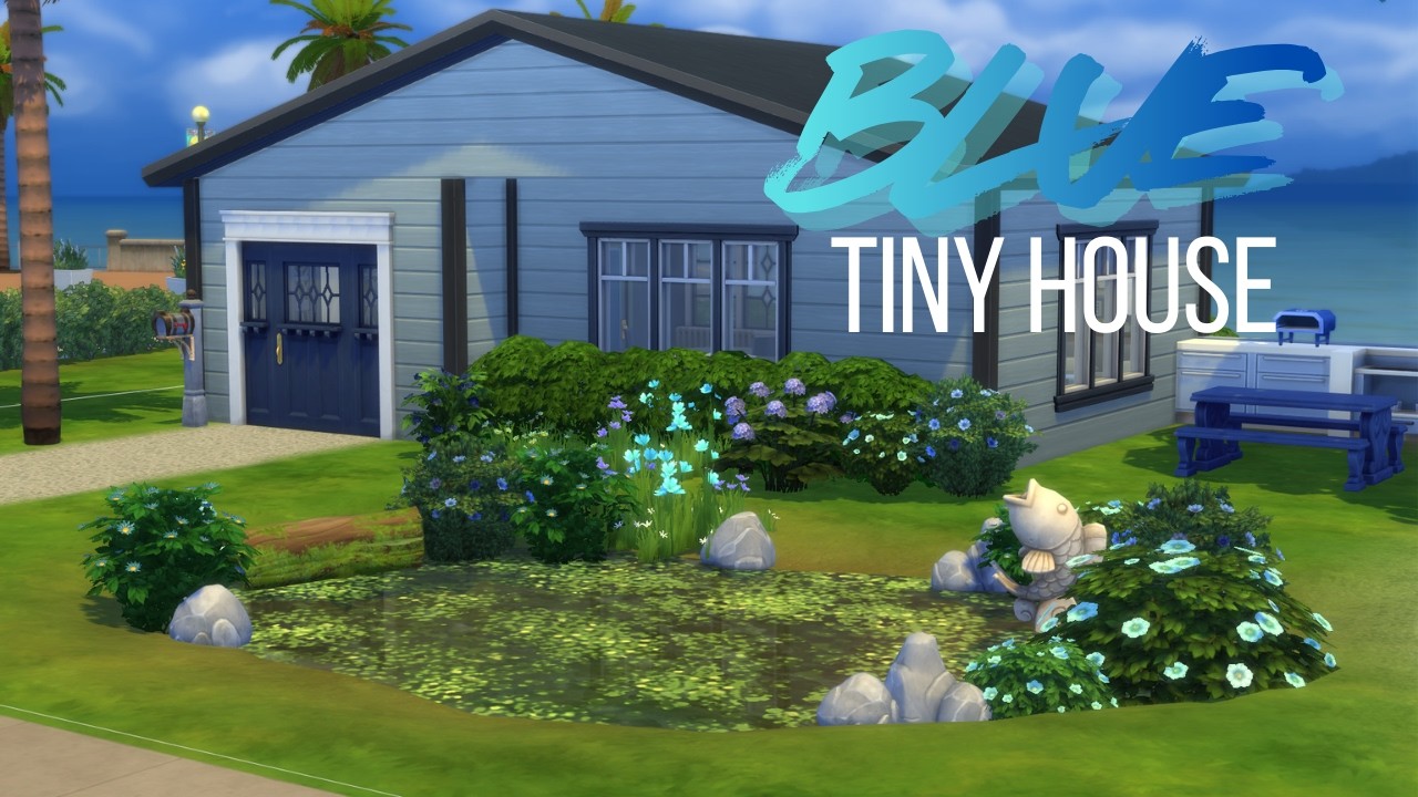 I Built a Blue Tiny House // Sims 4 Speed Build