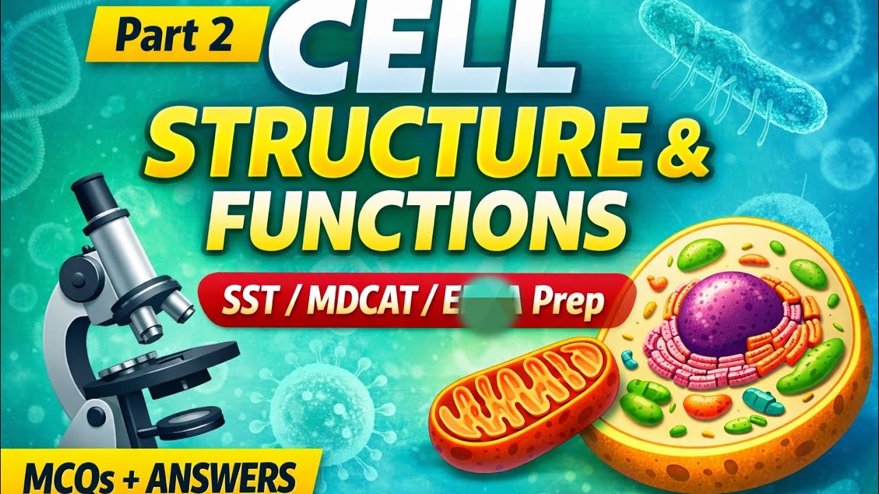 🧬 Cell Structure & Function | MCQs 122–203Complete SST / MDCAT preparation ✔️High-yield MCQs |  📚