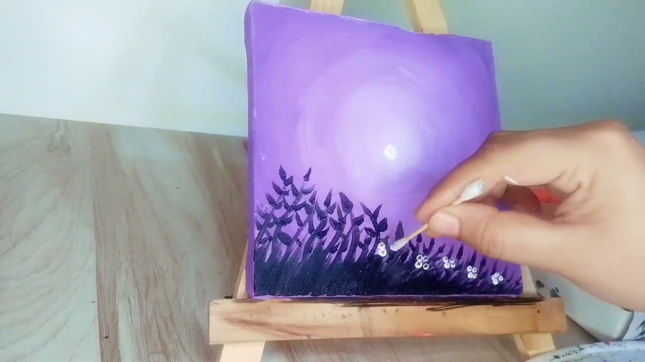 #beautifulnature  view of Moon on canvas #acrylicscenery #art