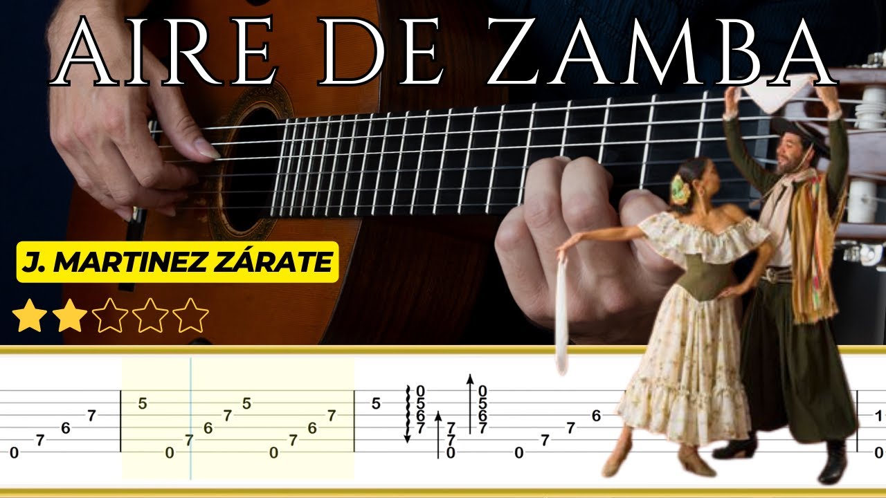 AIRE DE ZAMBA 🎸 Jorge Martínez Zárate || Tutorial para Guitarra Clásica + TABS