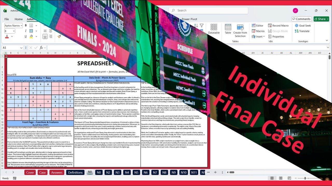 Solving Sudokus in Excel! - Microsoft Excel Collegiate Challenge 2025 - Individual Finals